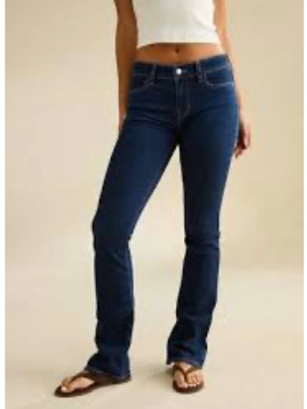 American Eagle High Rise Skinny Kick Jeans Dark Wash Bootcut Stretch Denim 2
